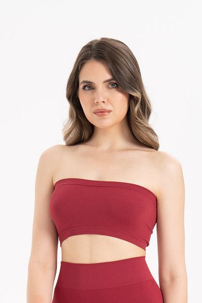 Formeasy Women's Seamless Ribbed Strapless Bustier 9008