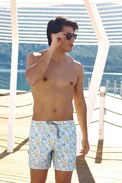 Deafox Digitale Seeshorts für Herren mit Muschelmuster