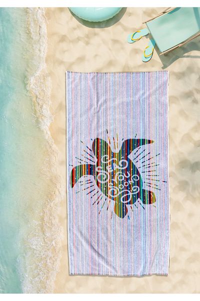 CottonTherapy Turtle 72x150 cm Beach Sea Pool Towel 100% Cotton Jacquard Yarn Dyed