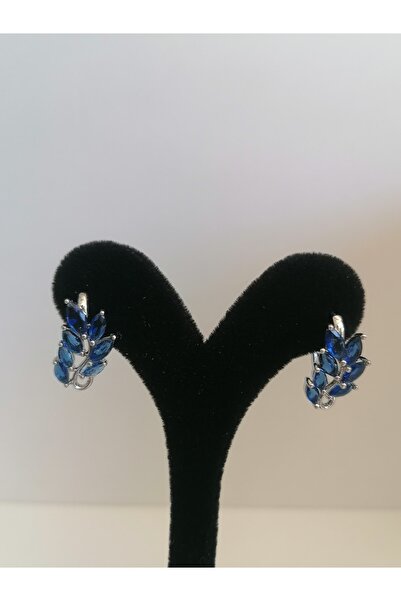 Pink Bijuteri Kadın Zirkon Taşlı Yaprak Modeli Küpe