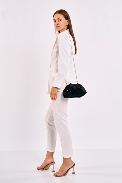 Berlesi Μαύρη γυναικεία σατέν βραδινή τσάντα Clutch