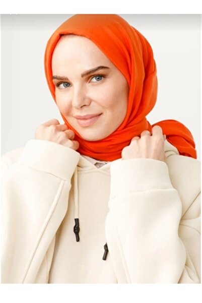feronis Γυναικείο Μοντέλο Κασκόλ Cazz από βαμβακερό Hijab _ Πορτοκαλί