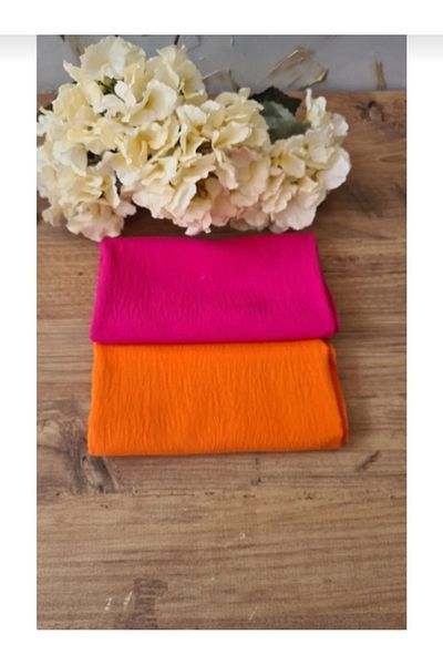 feronis Hijab Γυναικείο Βαμβακερό Σετ Μοντέλο Cazz Shawl 2 τεμαχίων _ Φούξια-Πορτοκαλί