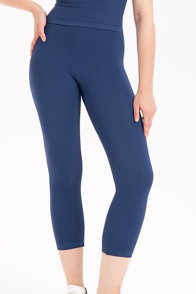 Formeasy Women's Seamless Ribbed Capri Short Tights 9006