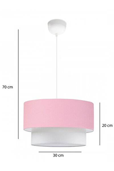 Art&Gift Pasta Sarkıt Avize Ve Tripod Ahşap Ayaklı Abajur Ikili Takım Pembe