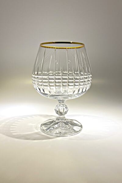 Bohemia Collection Sterna Altın 6'lı Kahve Yanı Su Bardağı / Konyak Kadehi Seti 250cc Rio Model