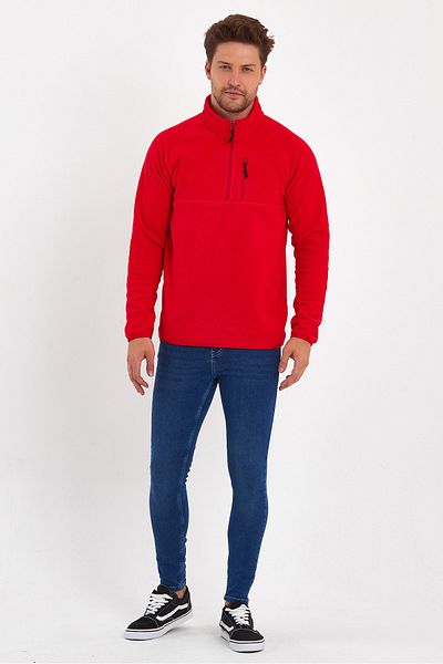 Rodi Micro Fleece Stand Collar Sweatshirt Rd24ke056015 Red