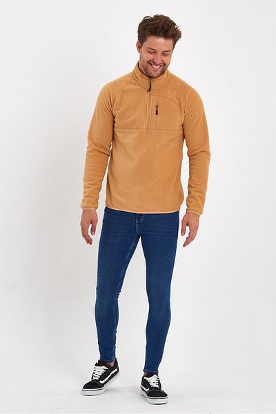 Rodi Micro Fleece Stand Collar Sweatshirt Rd24ke056015 Beige