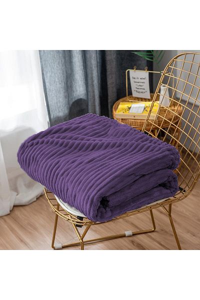 Mulberry Single Wicker Soft Textured TV Blanket 120x170 cm Plum