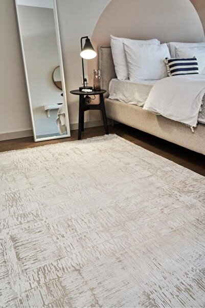 Apex Calista 1712 Bej Modern Viskon Özel Tezgah Halısı