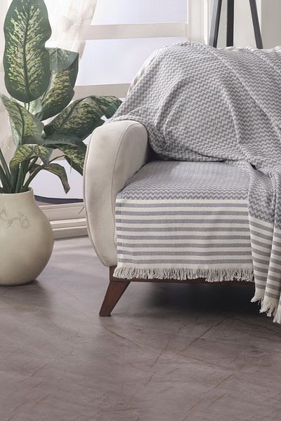 Lux Touch Husa de canapea Olympos Antracit 180 x 200 cm Bumbac - Canapea Canapea Pat Divan Fotoliu
