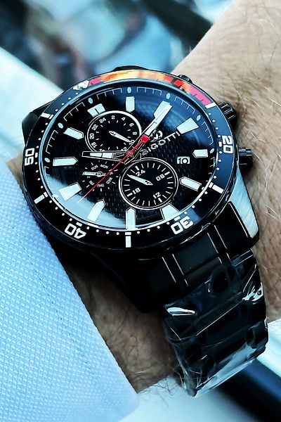 Bigotti Complete Steel Men's Wristwatch 5 Atm Waterproof Silver Color + Bracelet Bme2001c5