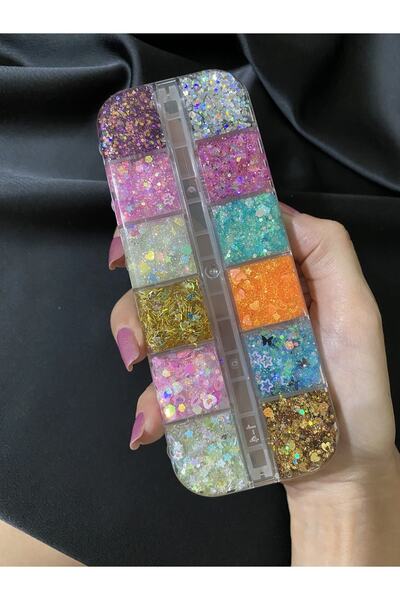 ShineBBCosmetic Glitter Jel Far Paleti 12’li yüz ve vücut simi