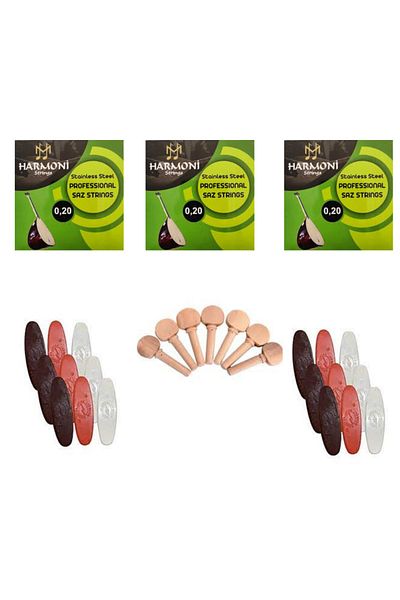 harmoni strings Saz wire 3 pieces 0,20 7 pieces auger + 10 pieces plectrum