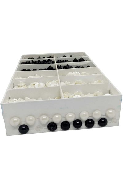 hobim42 Pearl Button 90 Pieces Only Black And White 45 Pieces Black 45 Pieces White