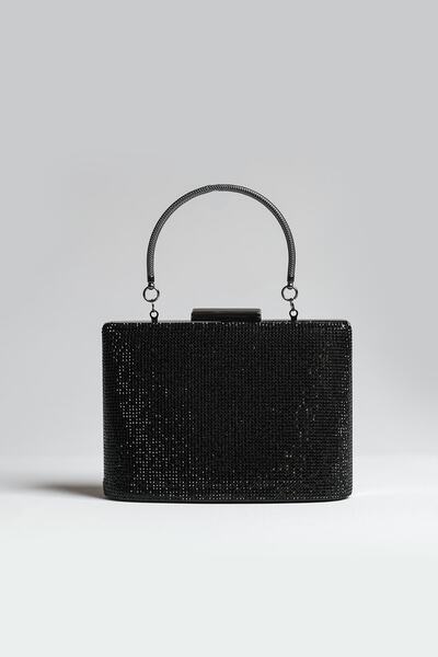 ROZA CANTA حقيبة يد نسائية للسهرة من الحجر الأسود - حقيبة سهرة