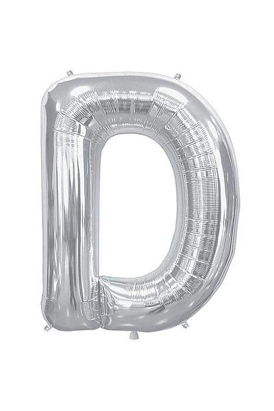 aşkın concept 40 cm Letter D Foil Balloon 16 inch Silver