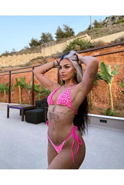 ARHEZ TEKSTİL Bikini cu zebră neonpink