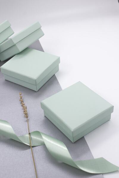 carton box Karton Kutu Su Yeşili 9x9 Kelepçe Kuyum Hediye Kutusu 10 Adet (süngerli)