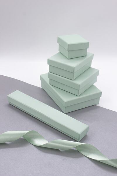 carton box Karton Kutu Su Yeşili 9x9 Kelepçe Kuyum Hediye Kutusu 10 Adet (süngerli)