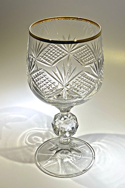 Bohemia Set of 6 Gold Color Sterna Coffee Water Cups and White Wine Glasses - 150Cc Katerina Model
