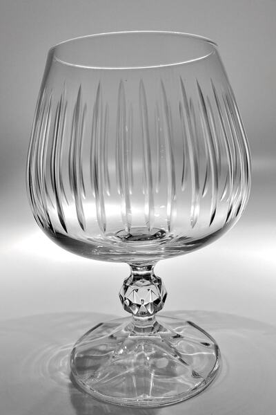 Bohemia Collection Sterna Kristal 6'lı Kahve Yanı Su Bardağı / Konyak Kadehi Seti 250cc Çizgi Model