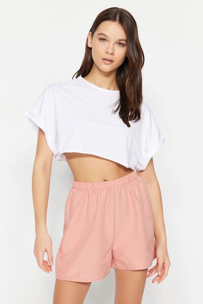 Trendyol Collection Powder – Mehrfarbige 2er-Pack Shorts, gewebte Pyjamahose THMSS23SR00020