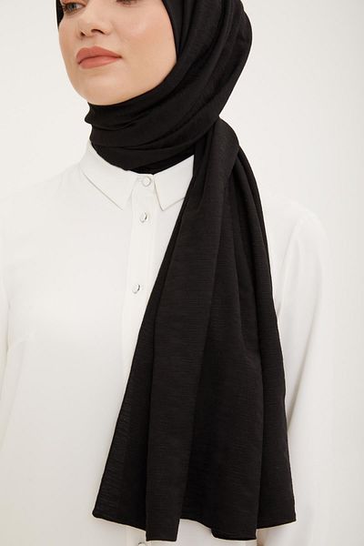 Armine Μοτίβο γραμμής Βαμβακερή υφή Jazz Shawl Μαύρο