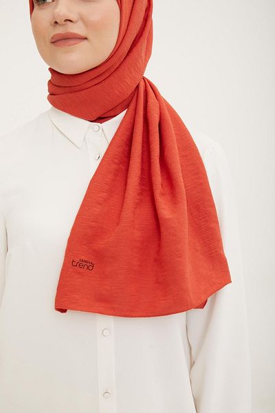 Armine Jazz (Jazz) Patterned Stripe Cotton Shawl - Pomegranate