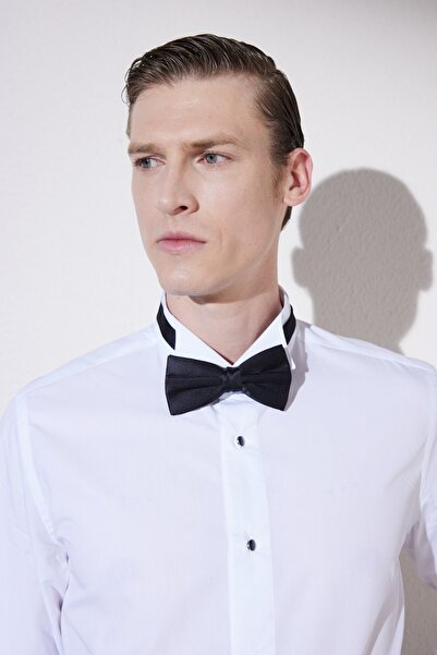 BROOKS BROTHERS Men's White Slim Fit Ankle Collar Tuxedo Shirt