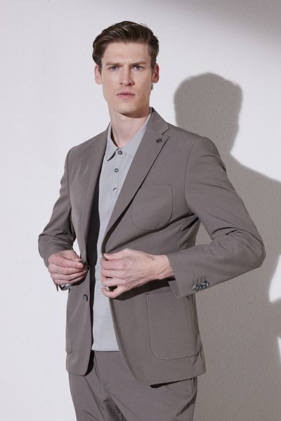 BROOKS BROTHERS Мъжко яке Camel Slim Fit Mono Deck Pocket Performance