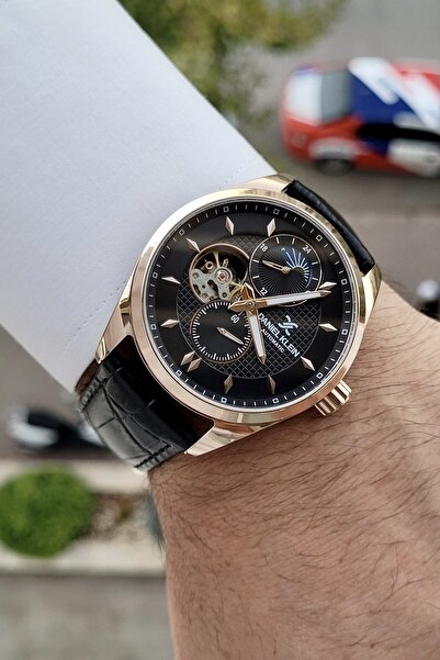 Daniel Klein İskelet Kasası Bakır Renk 2 Yıl Garantili Takvimli Göstergeleri Aktif Otomatik Erkek Kol Saati