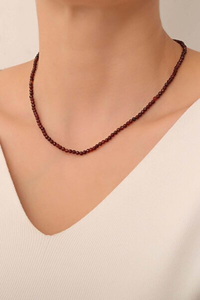 Dünya Doğal Taş Lal Taşı Kolye ( 925 Ayar Gümüş Aparatlı )