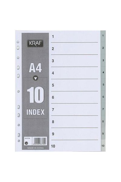 KRAF 10 Piece Number Bookmark A/4 Size