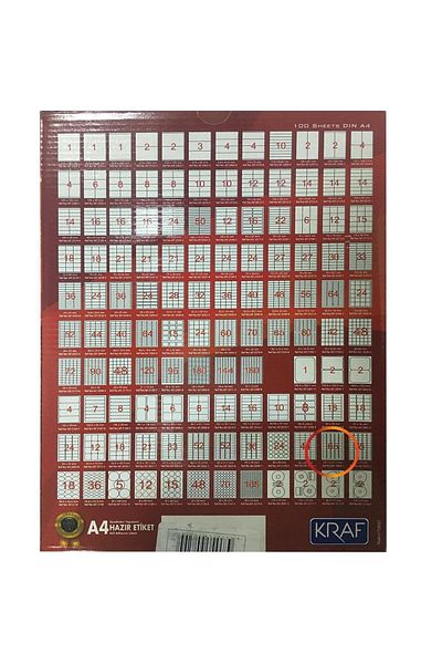 KRAF Laser Etıket 2065 38.1x21.2