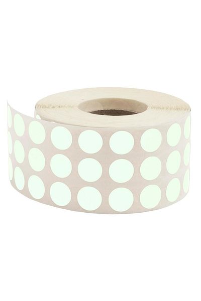 Tanex 2500 White Dot Labels - 20 mm