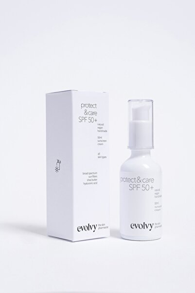 evolvy natural skincare Protect & Care Spf 50+ Güneş Koruyucu Krem Yüksek Fak...