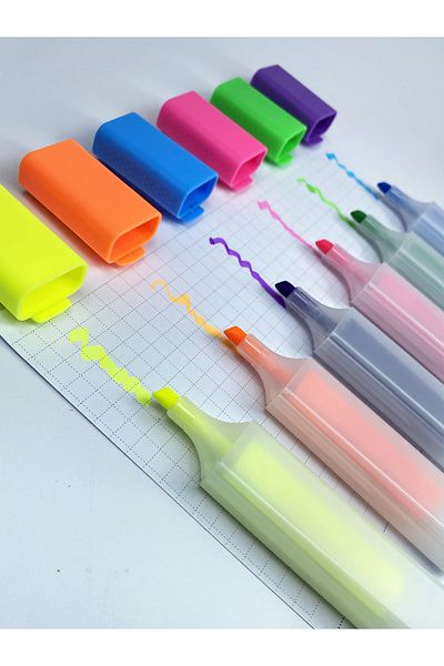 Cengo Highlighter | 6 Pieces | Soft Pastel and Neon Set Options | Ultra Durable