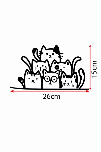 MIGNATIS Siyah Kediler Araba Stickerı - Siyah Kediler Araba Çıkartması