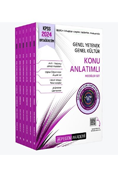 Pegem Akademi Yayıncılık 2024 KPSS Genel Yetenek Genel Kültür Ortaöğretim Kon...