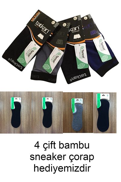 tatkan Ανδρικά μπόξερ 4 συσκευασιών Modal Lycra Healthy Comfortable Body Wraps No Fade 4 ζευγάρια μπαμπού κάλτσες χωρίς ραφή δώρο