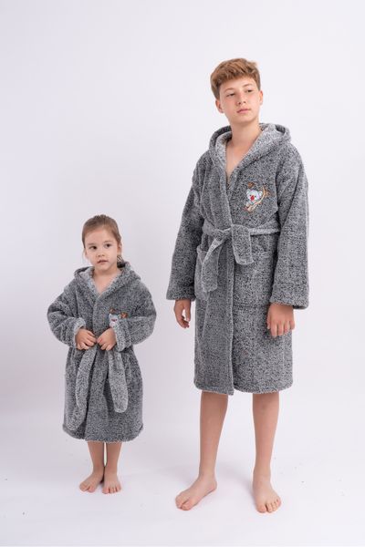 Personalised Grey Dressing Gown | Baby Bath Robes | Baby Tots