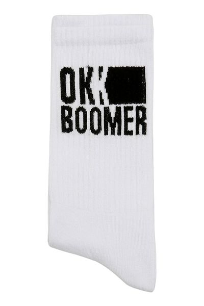 Dogo Unisex Vegan Λευκές Κάλτσες - Ok Boomer Design