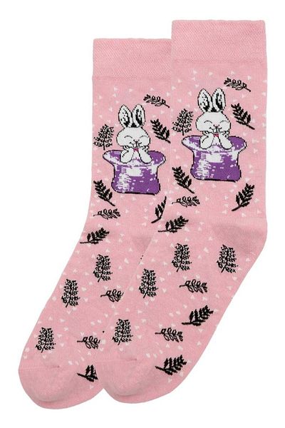 Dogo Unisex Vegan Pink Socks - Somebunny Loves You Design