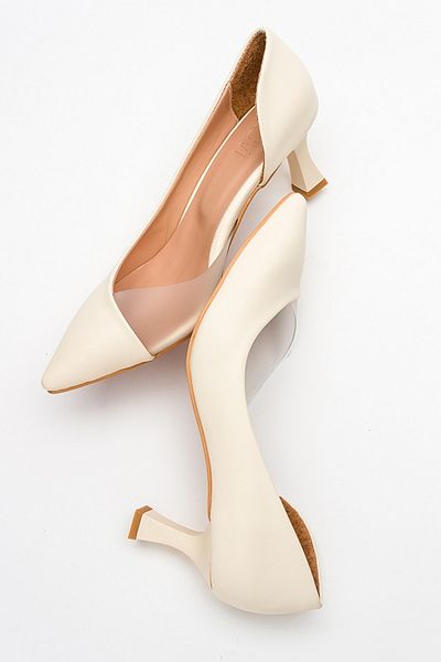 LuviShoes 353 Ecru Skin Heeled Women's Shoes