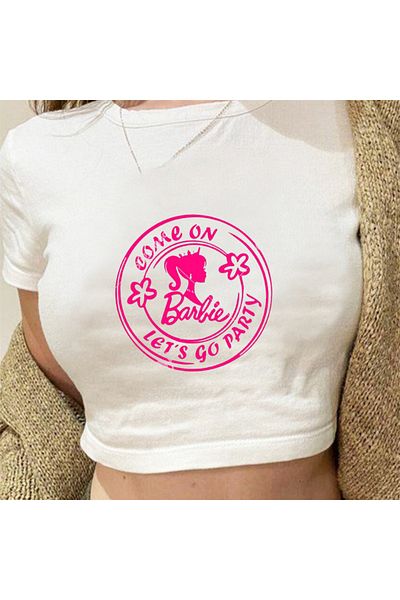 Touz Μπλούζα με στάμπα λευκή Crop