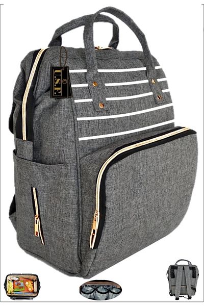 USF Baby Care Bag Organizer Functional Gold Zipper Luxury Mother Baby Care Backpack