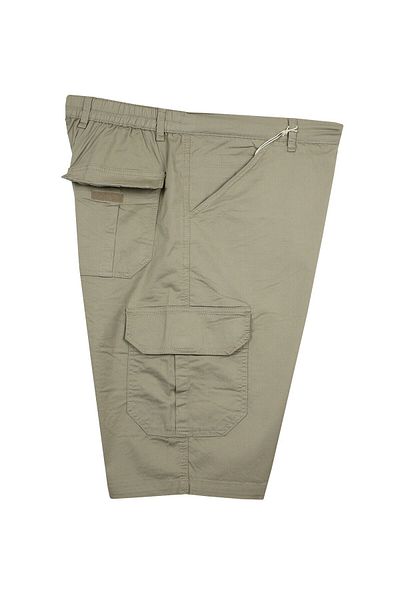 marufshop Πέτρινο Σορτς Gabardine Plus Size - Deco με τσέπες