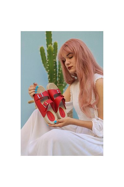 MARİNE SHOES حذاء مارين شوز جلد طبيعي نعل أحمر لتقويم العظام 050-P32