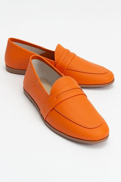 LuviShoes F05 Дамски мокасини от естествена кожа с портокалова кожа